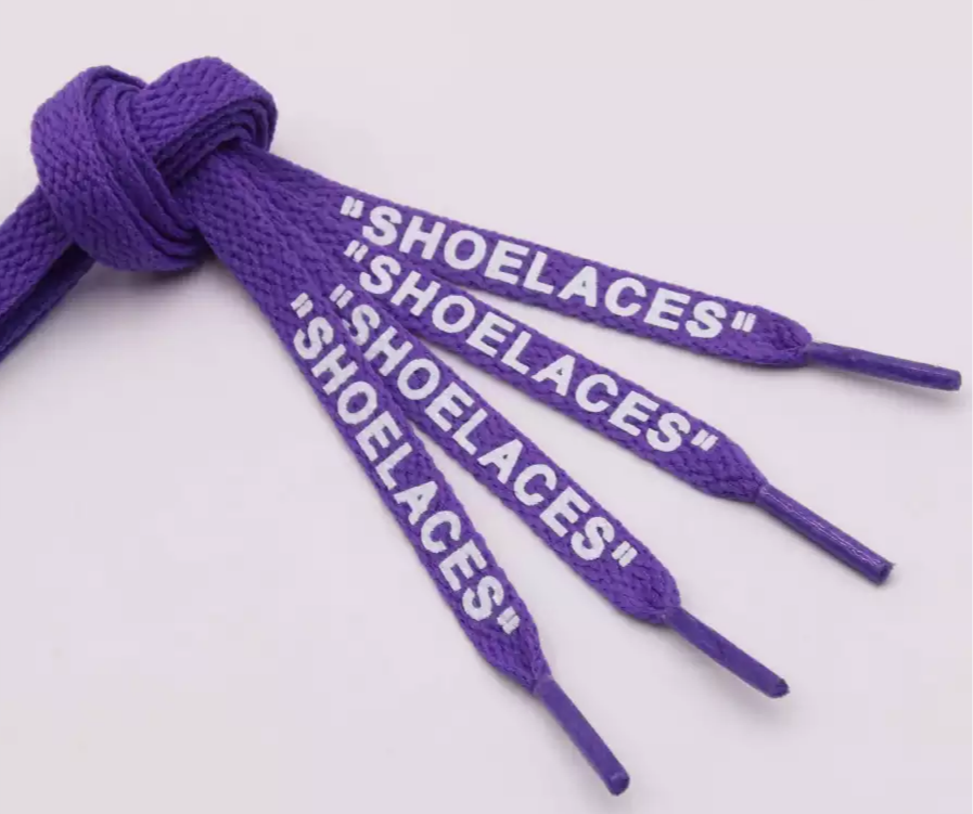 Purple "SHOELACES" laces