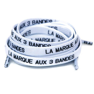 White - Mark of 3 Stripes Laces (In French)