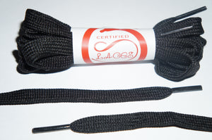 Wide Black Flat Shoelaces