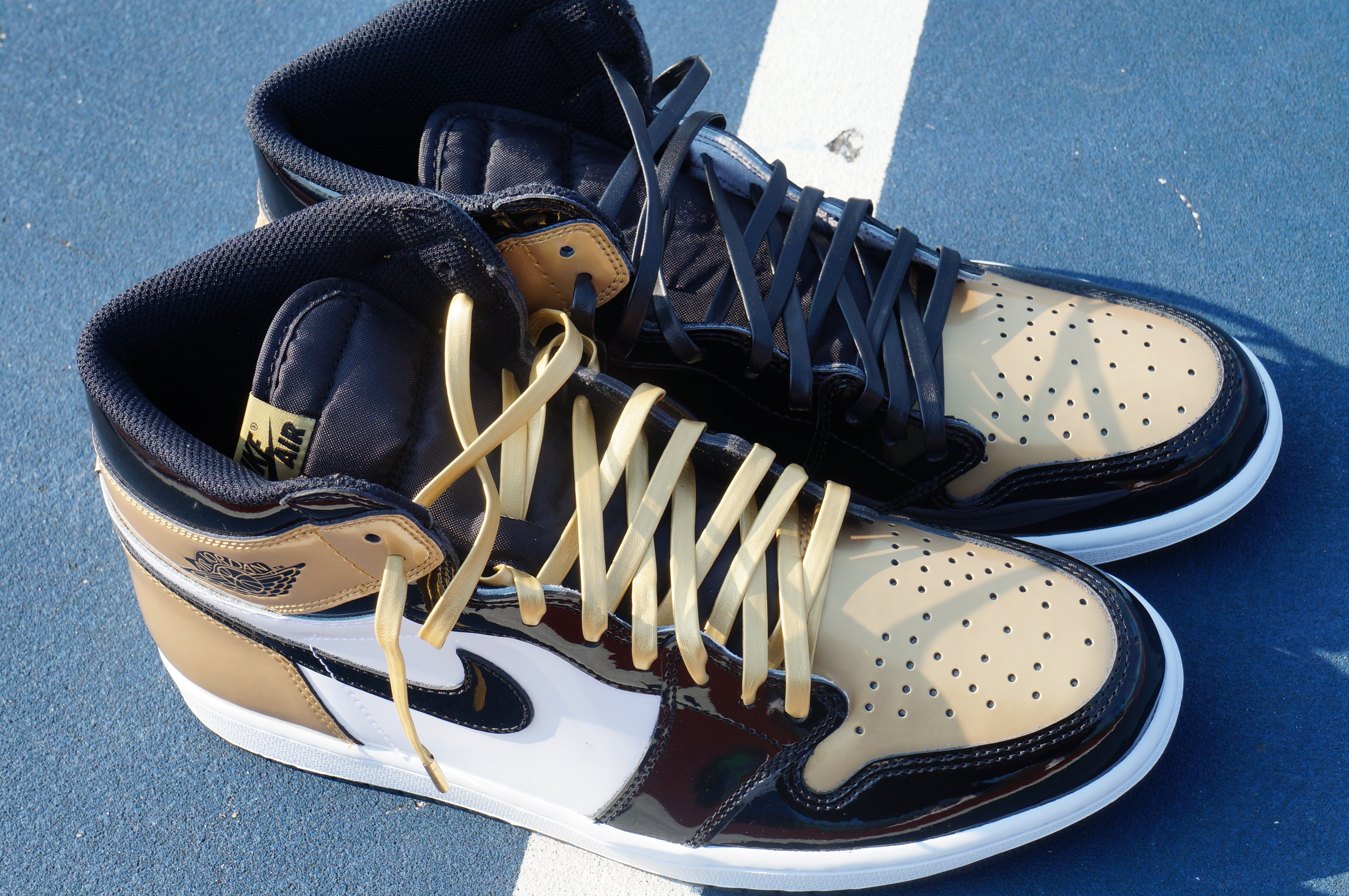Gold Leather Shoelaces