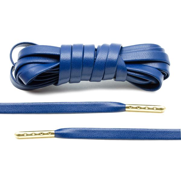Navy blue Leather Shoelaces