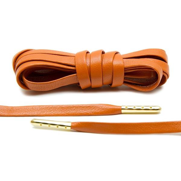 Orange Leather Shoelaces