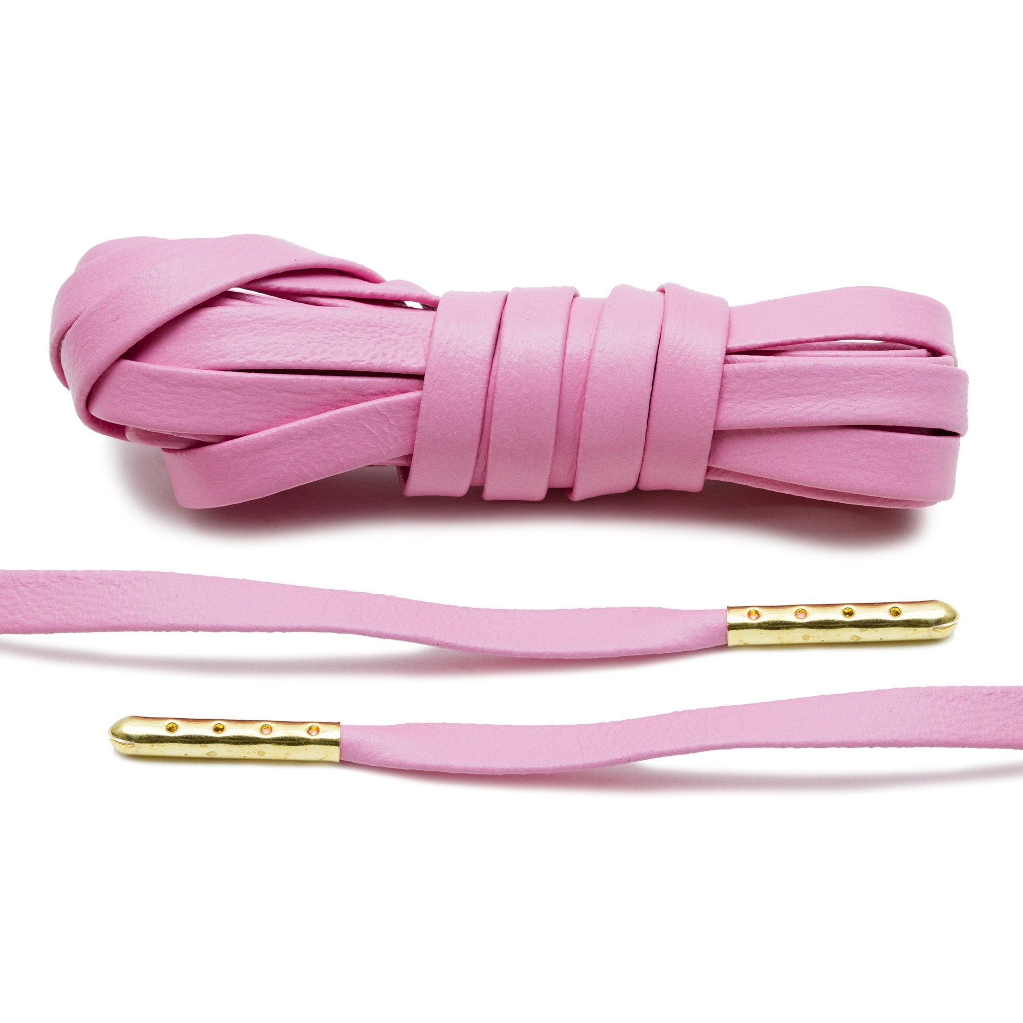 Pink Leather Shoelaces
