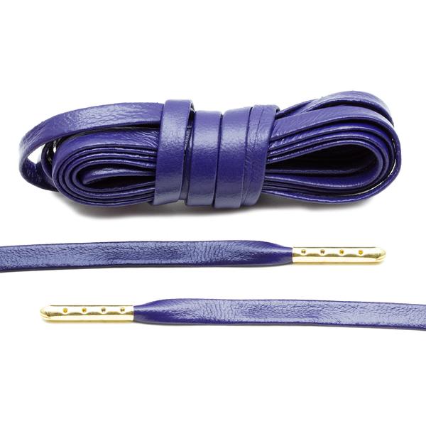 Purple Leather Shoelaces