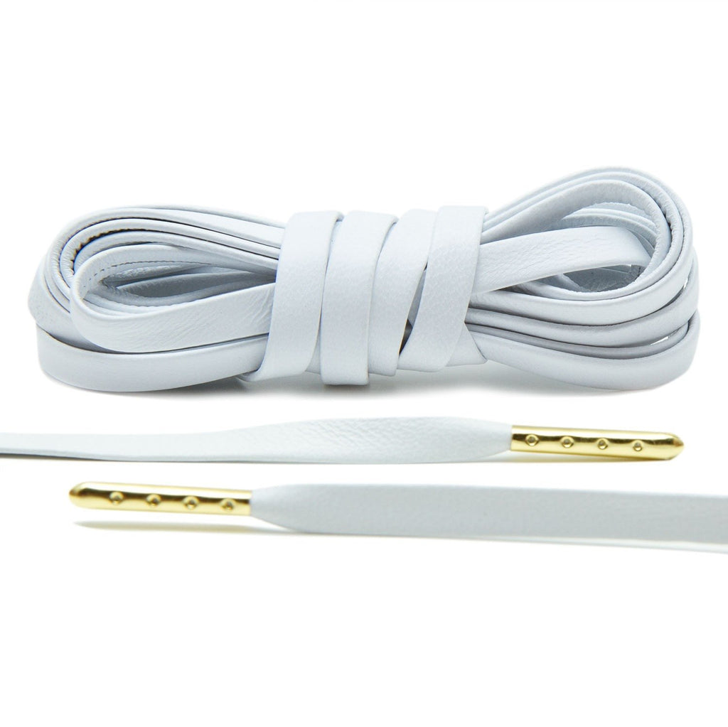 White Leather Shoelaces