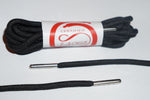 Silver Tip Black Rope Laces