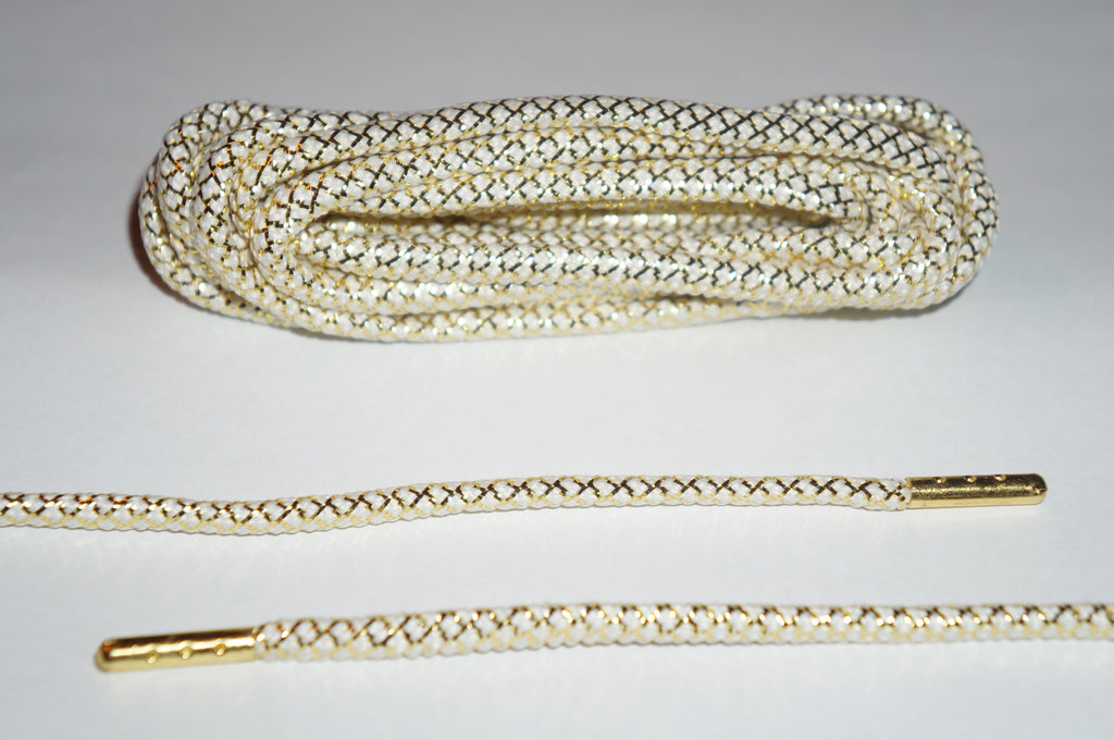 Gold Tip White/Gold Rope Shoelaces