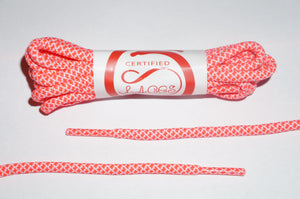 Neon Red/White Rope Shoelace