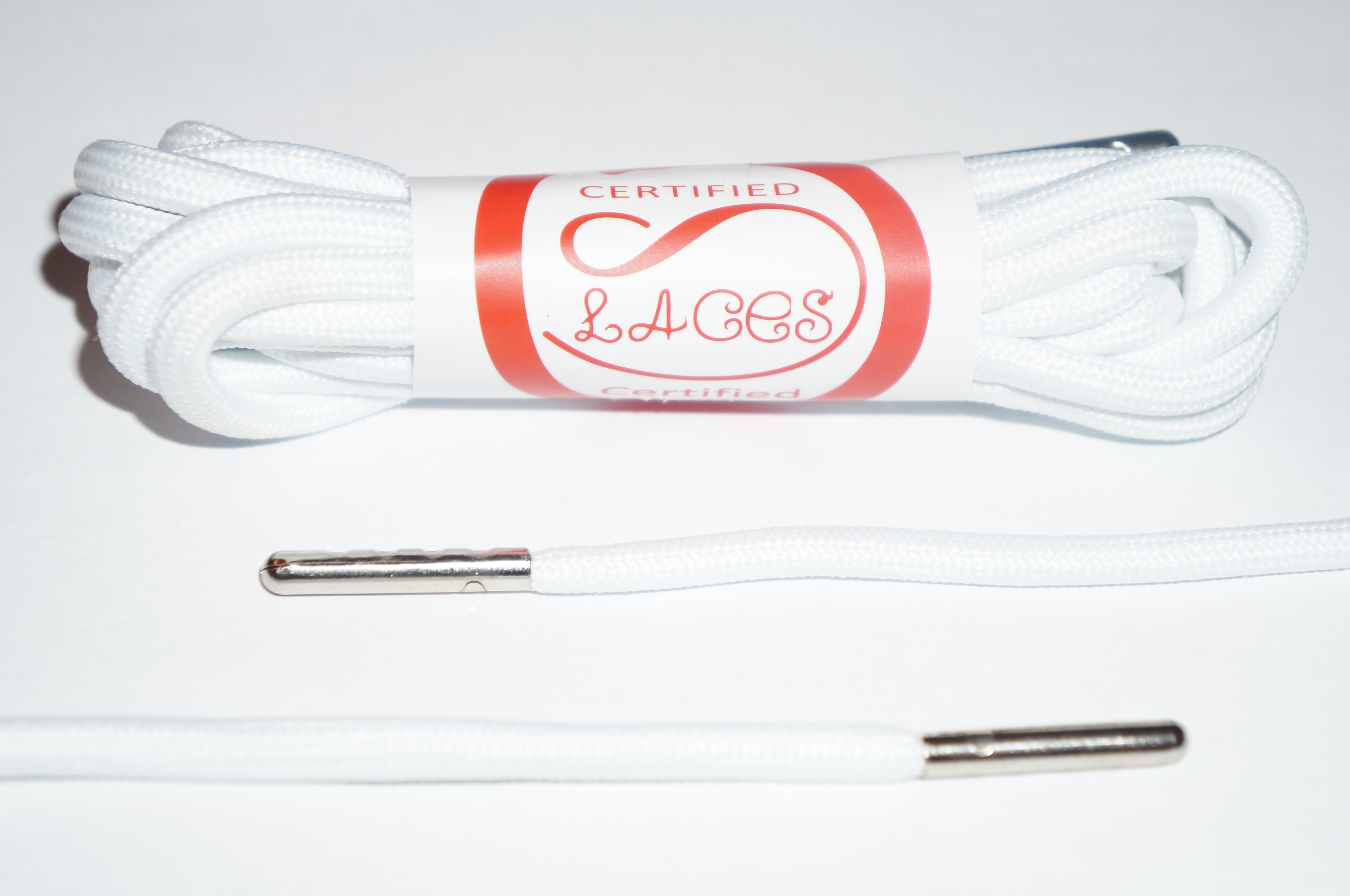Silver Tip White Rope Laces